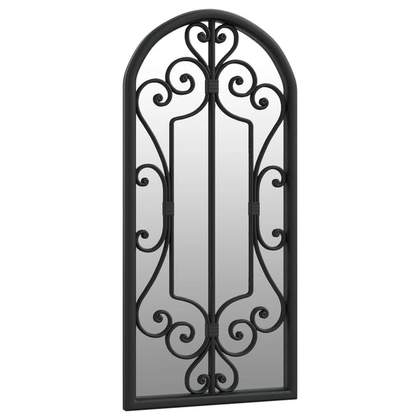 Schwarzer Garten-Spiegel Earlie 100x45cm (Eisen für den Außenbereich)