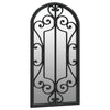 Schwarzer Garten-Spiegel Earlie 70x30cm (Eisen für den Außenbereich)
