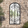 Schwarzer Garten-Spiegel Earlie 70x30cm (Eisen für den Außenbereich)