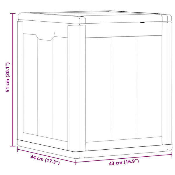 Garten-Aufbewahrungstruhe Cosita 90 l (PP-Rattan), Grau