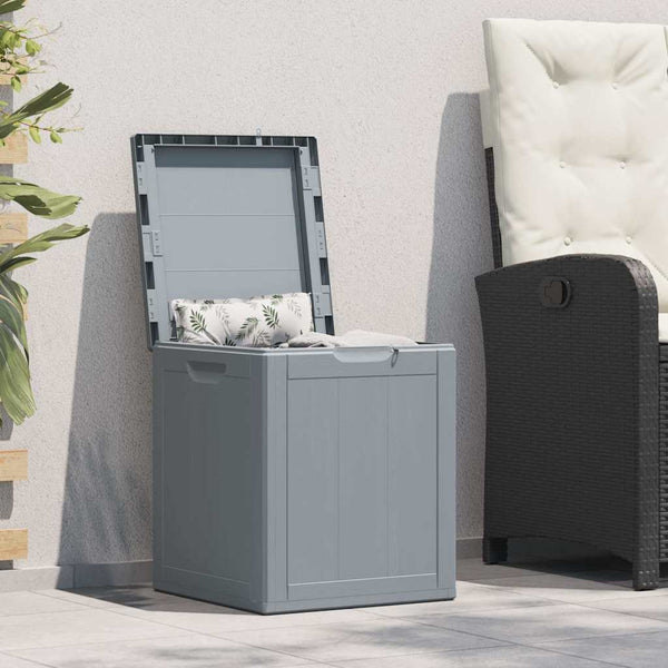 Garten-Aufbewahrungstruhe Cosita 90 l (PP-Rattan), Grau