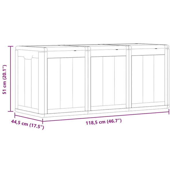 Graue Gartenaufbewahrungstruhe Cosita 270 l (pp Rattan)