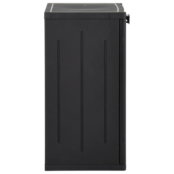 Gartenschrank Zarandu, schwarz, 65x45x88cm (PP Rattan)