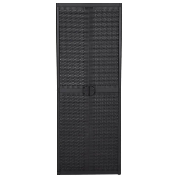Zarandu Gartenschrank schwarz 65x45x172cm (PP Rattan)