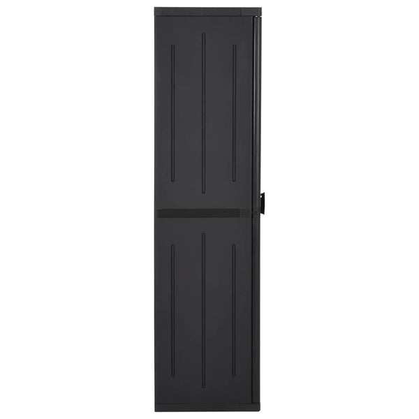 Zarandu Gartenschrank schwarz 65x45x172cm (PP Rattan)