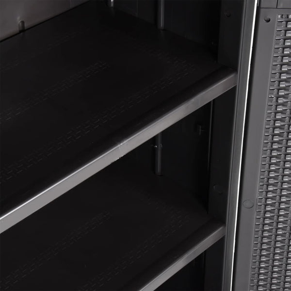 Zarandu Gartenschrank schwarz 65x45x172cm (PP Rattan)