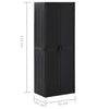 Zarandu Gartenschrank schwarz 65x45x172cm (PP Rattan)