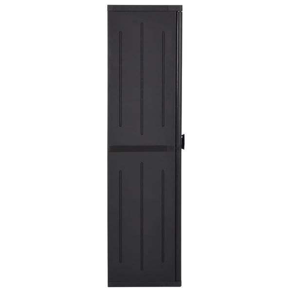Outdoor-Aufbewahrungsschrank Zarandu 65x45x172cm schwarz (PP Rattan)