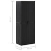 Outdoor-Aufbewahrungsschrank Zarandu 65x45x172cm schwarz (PP Rattan)