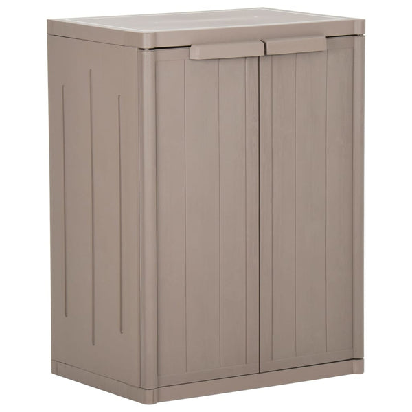 Brauner Gartenschrank Zarandu 65x45x88cm (PP in Holzoptik)