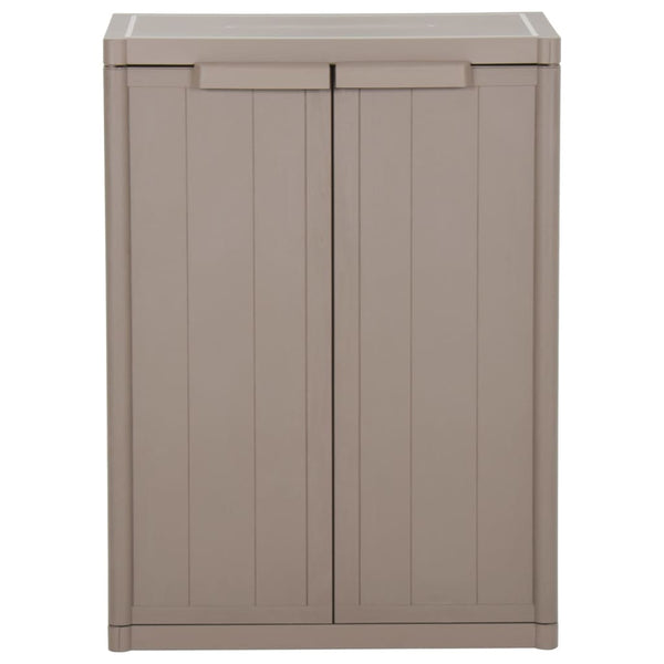 Brauner Gartenschrank Zarandu 65x45x88cm (PP in Holzoptik)
