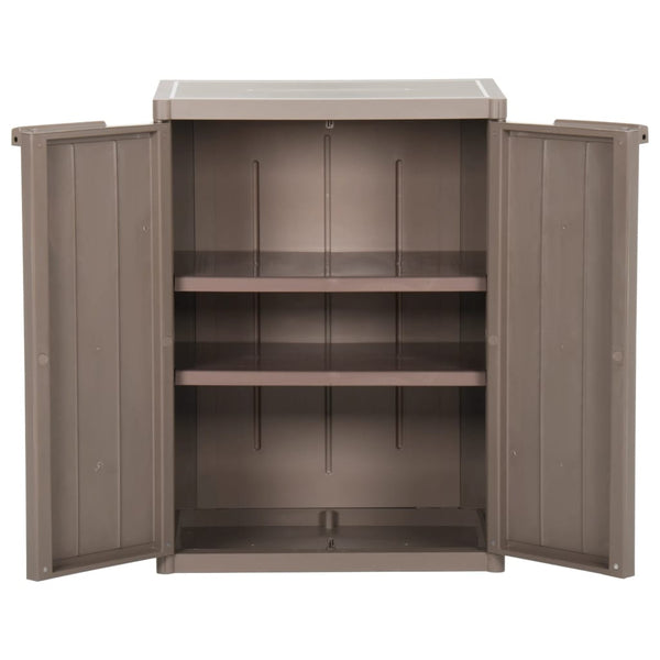 Brauner Gartenschrank Zarandu 65x45x88cm (PP in Holzoptik)