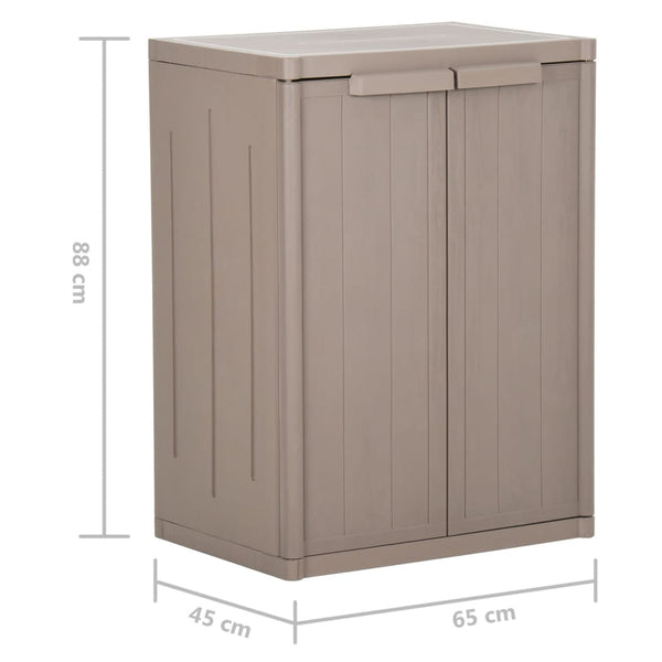 Brauner Gartenschrank Zarandu 65x45x88cm (PP in Holzoptik)
