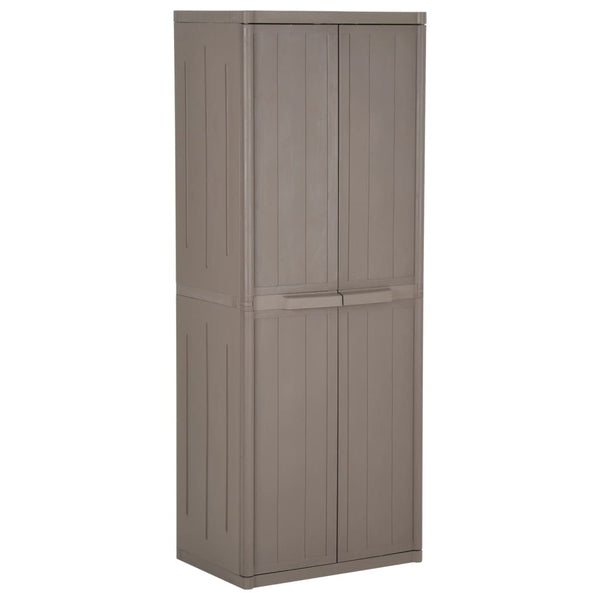 Gartenschrank Zarandu 65x45x172cm in Braun (PP Holzoptik)