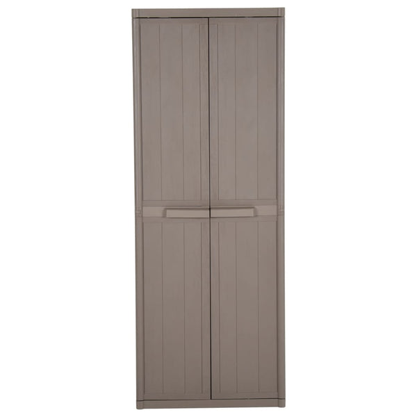 Gartenschrank Zarandu 65x45x172cm in Braun (PP Holzoptik)