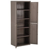Gartenschrank Zarandu 65x45x172cm in Braun (PP Holzoptik)