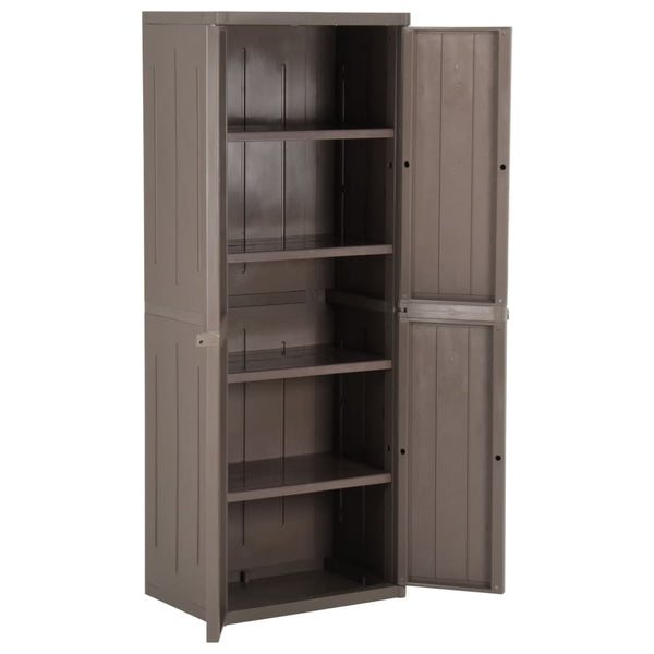 Gartenschrank Zarandu 65x45x172cm in Braun (PP Holzoptik)