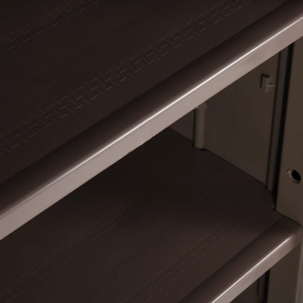 Gartenschrank Zarandu 65x45x172cm in Braun (PP Holzoptik)