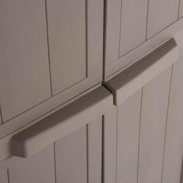 Gartenschrank Zarandu 65x45x172cm in Braun (PP Holzoptik)
