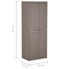 Gartenschrank Zarandu 65x45x172cm in Braun (PP Holzoptik)