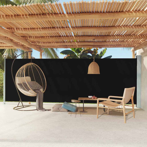 Schwarze ausziehbare Seitenmarkise für Terrassen Snr 180x600cm