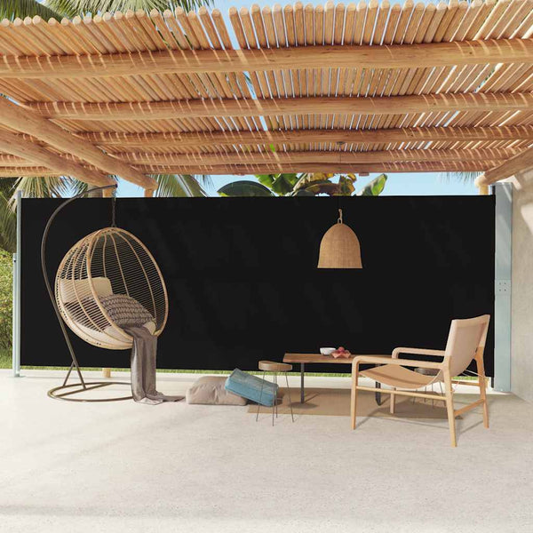 Schwarze ausziehbare Seitenmarkise für Terrassen Snr 200x600cm