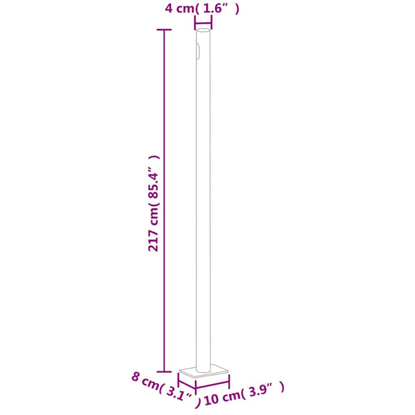 Graue einziehbare Terrassenseitenmarkise Snr 220x600cm