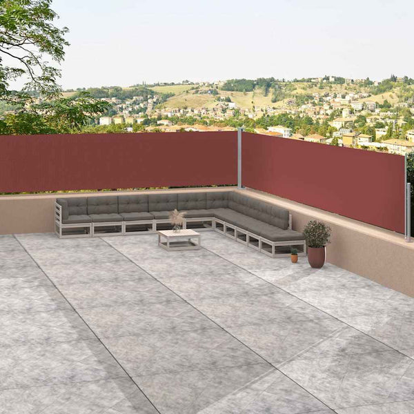 Braune einziehbare Seitenmarkise Solimna 117x1200cm