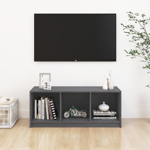 Graues TV-Möbel Menu 104x33x41cm (Kiefer)