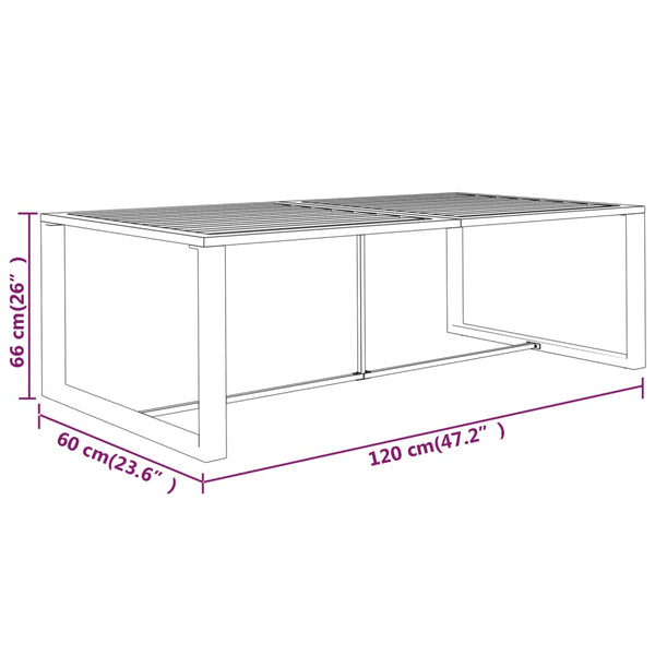 Antrasiitti ulkoruokapöytä Wm 120x60x66cm (alumiini)