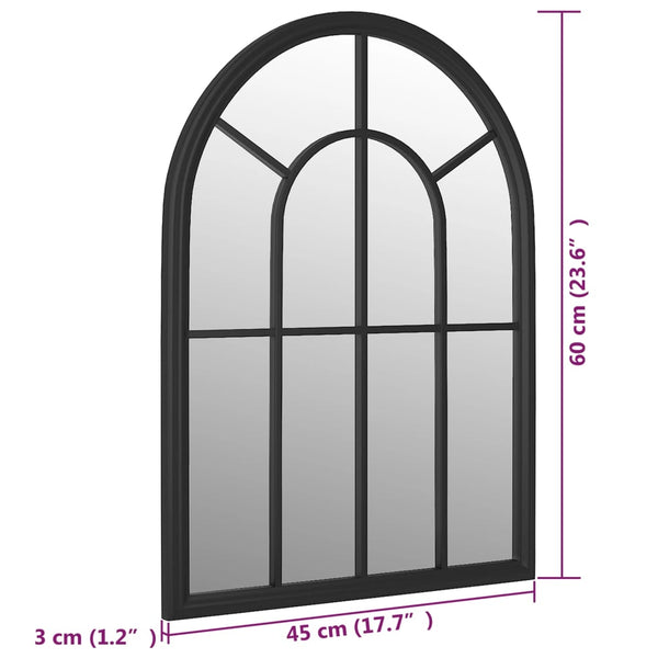Schwarzer Spiegel Saim 60x45cm (Eisen für Innenbereich)