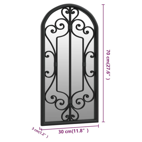Schwarzer Spiegel Flo 70x30cm (Eisen für den Innenbereich)
