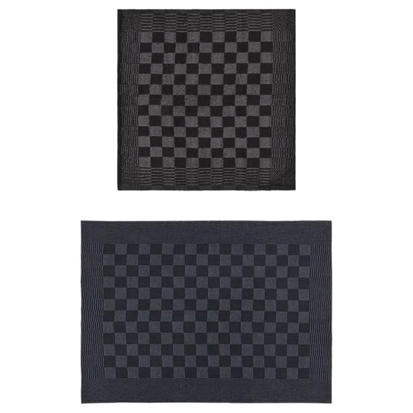 Schwarz-graues Handtuchset Zahariuta (10tlg. Baumwolle)