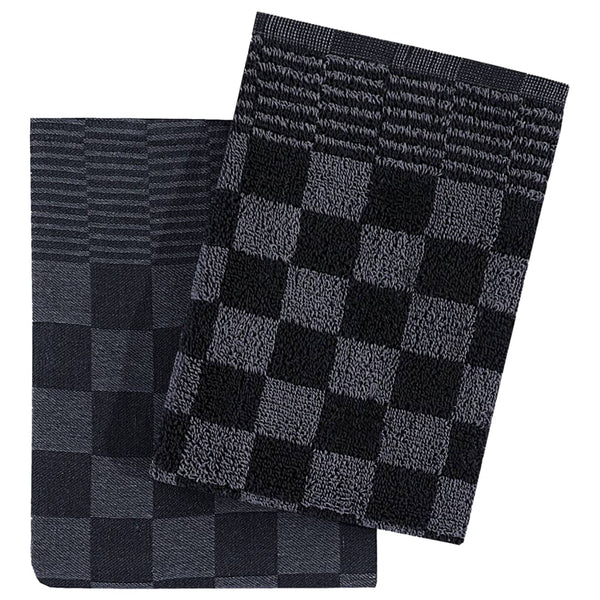 Schwarz-graues Handtuchset Zahariuta (10tlg. Baumwolle)