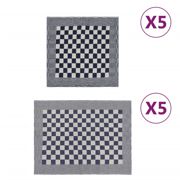 Blau-weißes Handtuchset Zahariuta N/A (10 Stk. Baumwolle)
