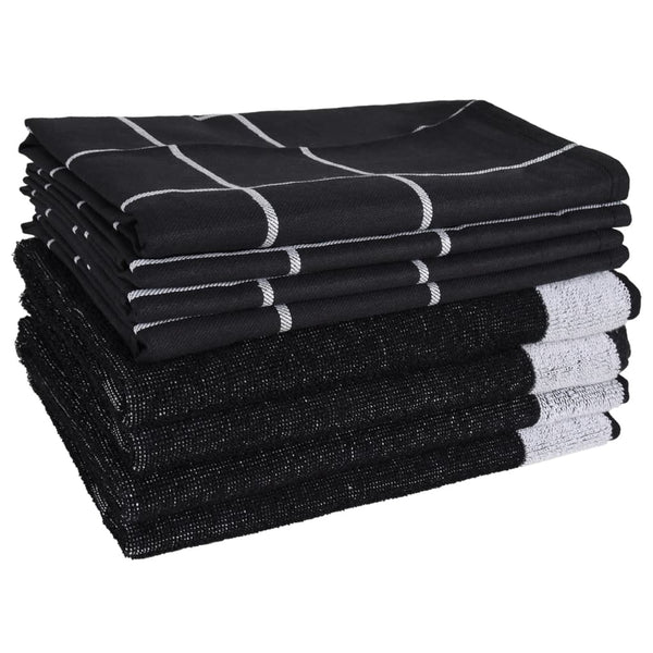 Schwarzes Handtuchset Ciresi (12-teilig, Baumwolle)