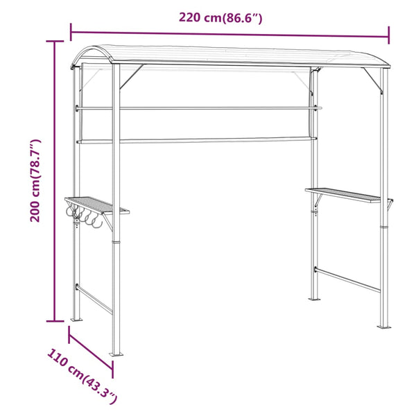 Antrasiitti huvimaja katolla Miky 220x110x200cm