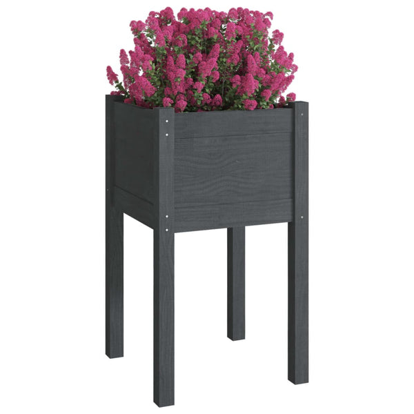 Graues Gartenblumenbeet Velica 40x40x70cm (Kiefer)