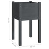 Graues Gartenblumenbeet Velica 40x40x70cm (Kiefer)