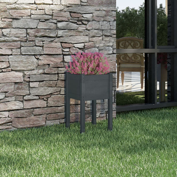 Graues Gartenblumenbeet Velica 40x40x70cm (Kiefer)