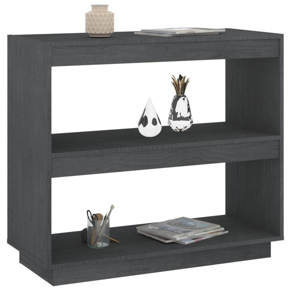 Graues Bücherregal Lucretu 80x35x71cm (Kiefer)