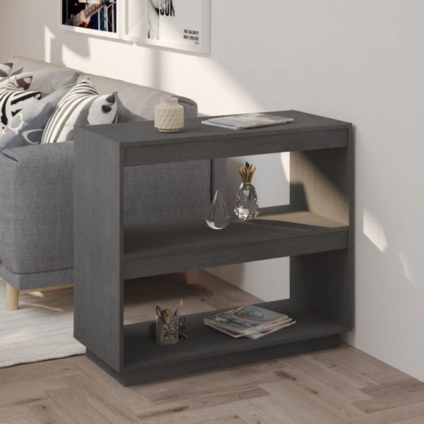Graues Bücherregal Lucretu 80x35x71cm (Kiefer)