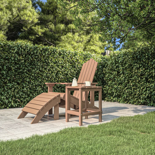 Ruskea adirondack puutarhapöytä Calena 38x38x46cm (hdpe)