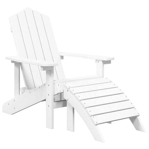 Weißer Adirondack Gartenstuhl mit Fußhocker von Jenut (HDPE)