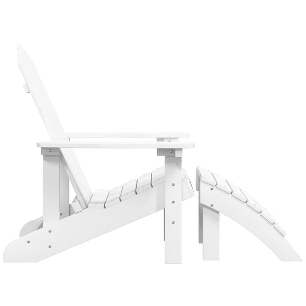 Weißer Adirondack Gartenstuhl mit Fußhocker von Jenut (HDPE)