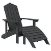 Adirondack-Gartensessel aus Anthrazit mit Fußhocker Jenut (HDPE)