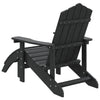 Adirondack-Gartensessel aus Anthrazit mit Fußhocker Jenut (HDPE)