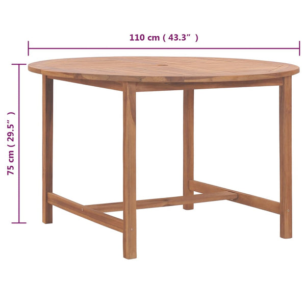 Puutarhan ruokapöytä Conatantin Ø110x75cm (tiikki)