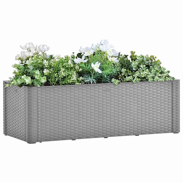 Grauer selbstbewässernder erhöhter Pflanzkübel Pepsila 100x43x33cm