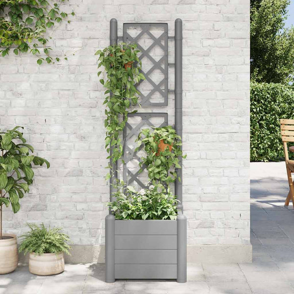 Blummenkasten anthrazit mit Spalier Cionca 43x43x142cm (PP)